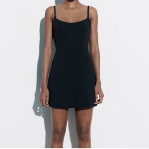Zara Open Back Linen blend Mini Dress